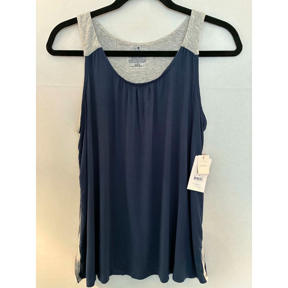 Secret Treasures Womens Small Blue Gray Layered Tank Top Sleeveless Casual NWT